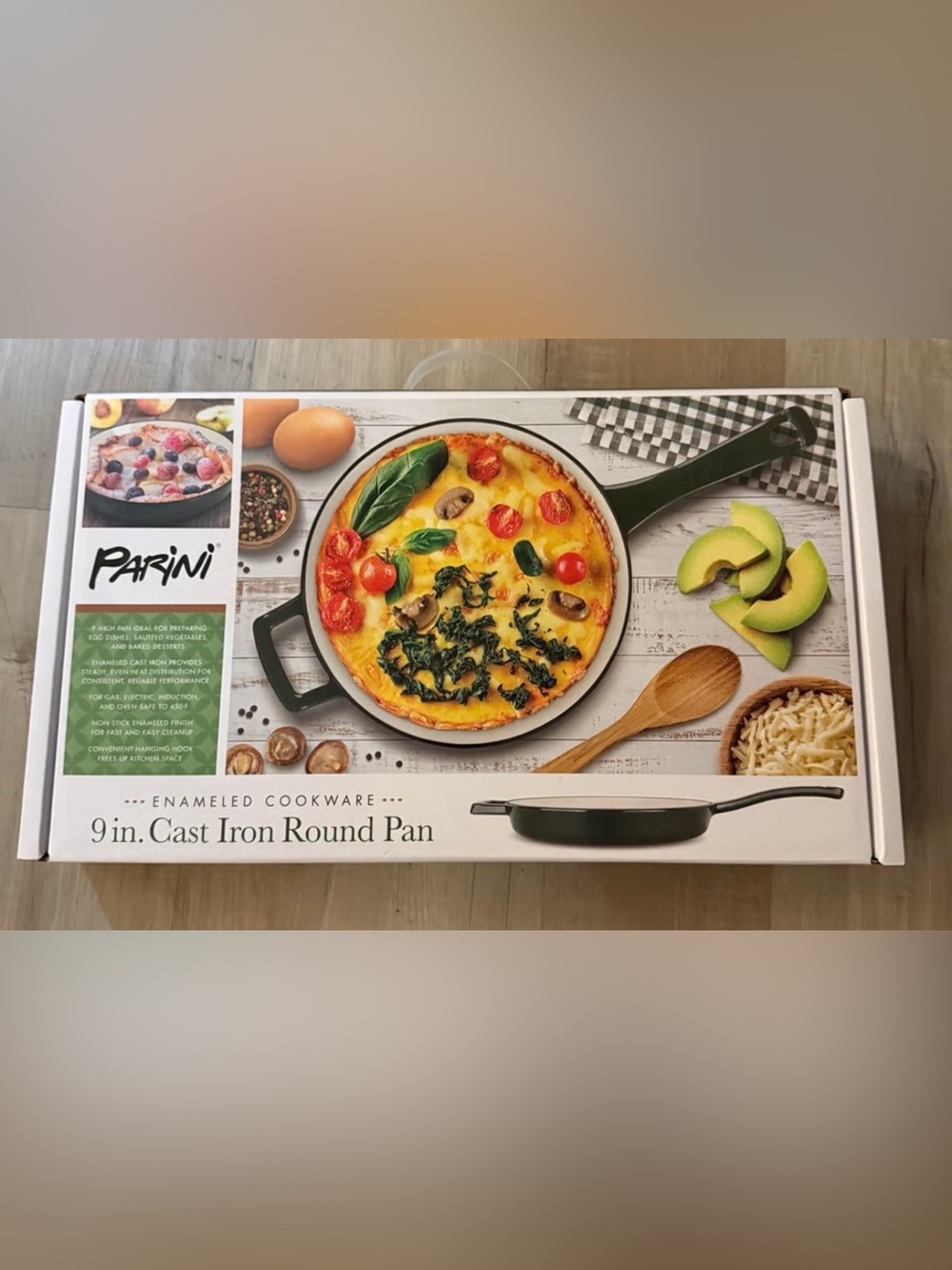 Parini 9 in. Enameled Cast Iron Round Pan — Green